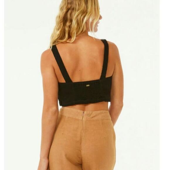 NWT Rip Curl Crop Top Black Size Large - Picture 2 of 5